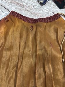 Golden Embroidered Ethnic Skirt