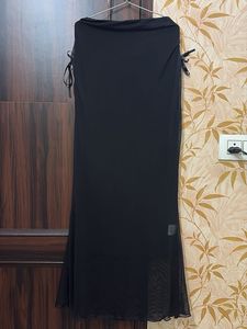 Elegant Black Mesh Ethnic Skirt
