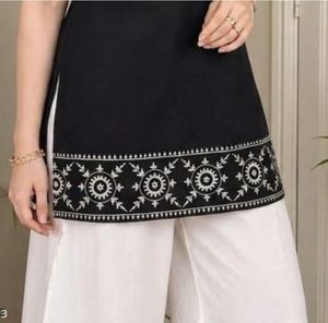 Elegant Black Kurta with White Palazzo