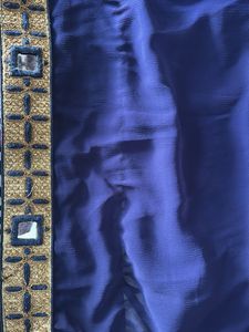 Elegant Gold Navy Blue Saree with Set pallu