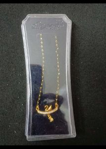 branded swan necklace gold imitation mangalsutra