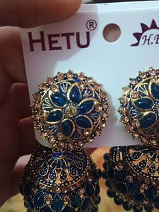 Exquisite Blue Jhumka Earrings