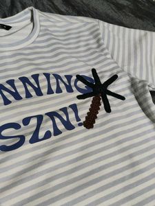 Striped Palm Tree Graphic T-Shirt