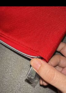 dior Red Clutch with Embossed Logo