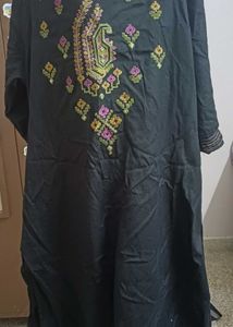 Beautifully Embroidered Black Kurta
