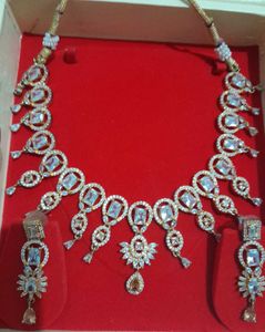 Elegant CZ Necklace and Earring Set