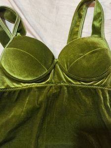 Velvet Bustier Crop Top