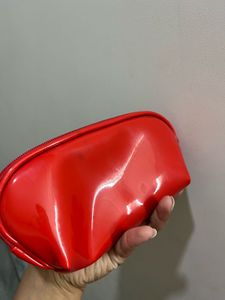 Red Patent Cosmetic Pouch Set of 2