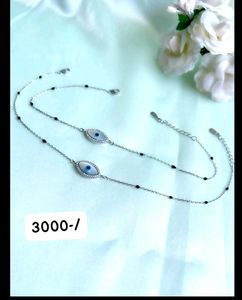 Evil Eye Pure Silver 925 Anklet Pair Payal