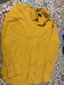 Men's Yellow Striped Button-Up Shirt
