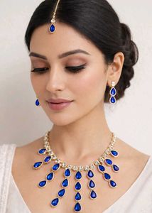 Elegant Blue Stone Jewelry Set