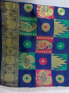 Elegant Blue Silk Saree with Rich Border