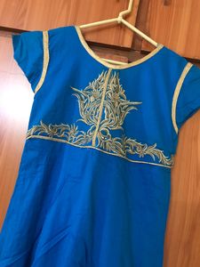 V Neck Embroidered Gown