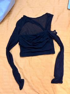 Sheer Mesh Long Sleeve Top