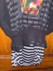 🌸Striped Dress with Floral Print