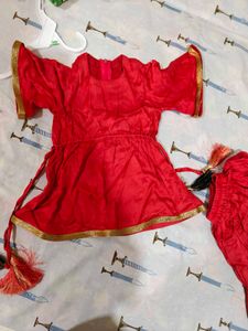 Beautiful Red Kurta Set with Dhoti Pants