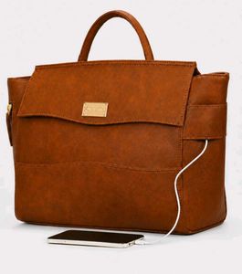 Stylish Tan Faux Leather Handbag
