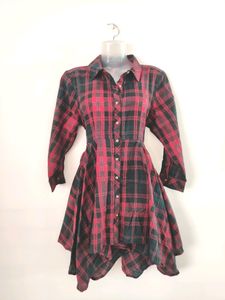 9teen Again Black and Red Check Dress ( Women)