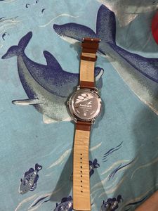 fastrack brown belt watch