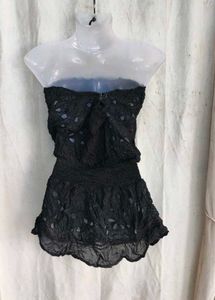 16109. Black Lace Strapless Top