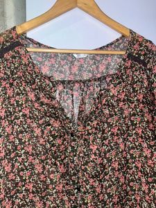 Floral Chiffon Tie-Front Top 🌸
