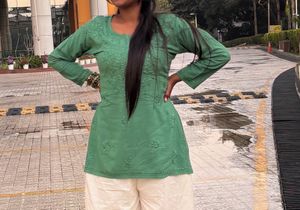 Green Embroidered Kurta