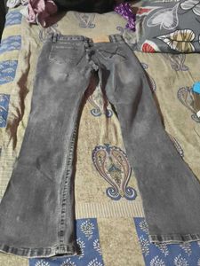 Grey  and blue Flare Jeans combo