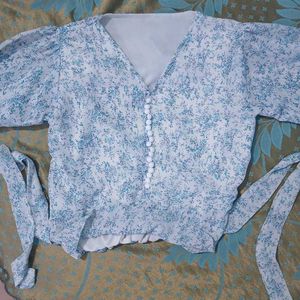 Chic Floral Tie-Front Blouse