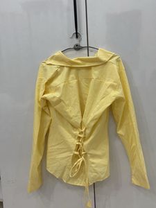 Yellow Striped Button-Up Shirt