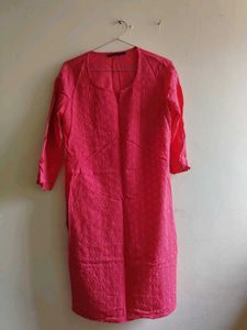 Vibrant Pink Textured Kurta
