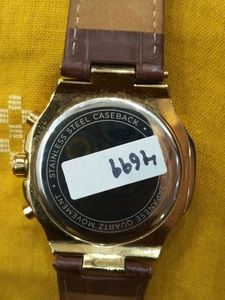 Men's Meridian Gold Watch with Brown Strap