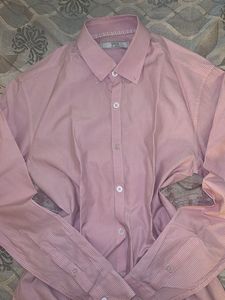 Woman's Pink Striped Button-Down Shirt