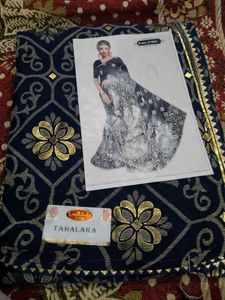 Fully Printed & Sparkled Sarees With Blouse