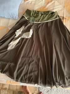 Flowy Olive Green  Skirt