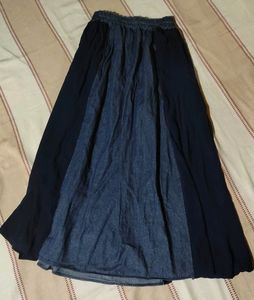 Denim &amp; Navy Skirt
