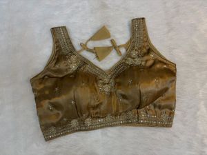 Embellished Brownish Organza Blouse