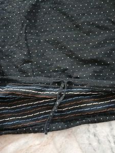 Stylish Black Dotted Long Sleeve Top