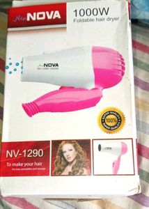 New NOVA 1000W Foldable Hair Dryer