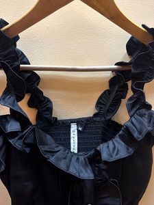 Black Ruffle Corset Top