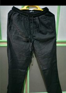 Black Casual Zudio Linen Pants