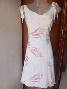 Chic White & Pink Floral Mini Dress