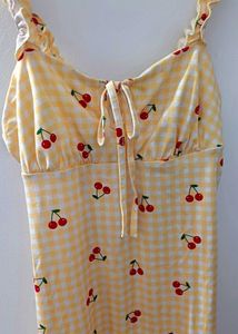 Cherry Gingham Mini Dress