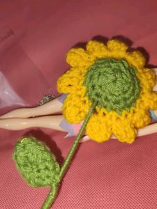 Doll + Crochet flowers + Necklace