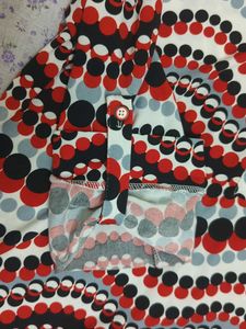 Vibrant Polka Dot Print Tunic Top
