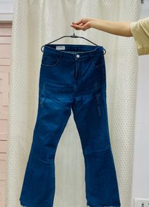 Flared Blue Denim Jeans