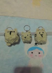 Cute Crochet Tiger Keychain Set