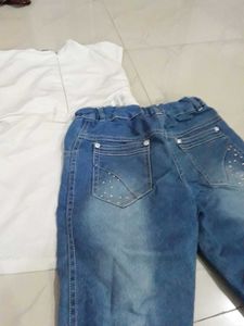 Cute Floral Top &amp; Jeans Set