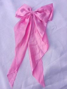 Satin Long Tail Hair Bow Clip