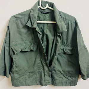 Stylish Khaki Cropped Jacket