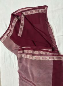 Classic Design Maroon Saree with Blouse